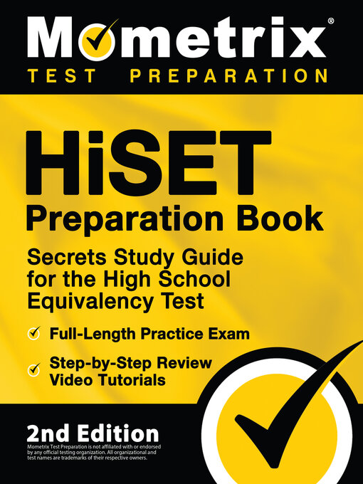 Cover image for HiSET Preparation Book - Secrets Study Guide for the High School Equivalency Test, Full-Length Practice Exam, Step-by-Step Review Video Tutorials